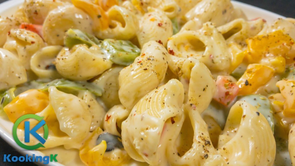Vegetable Pasta with White Sauce Recipe by KooKingK