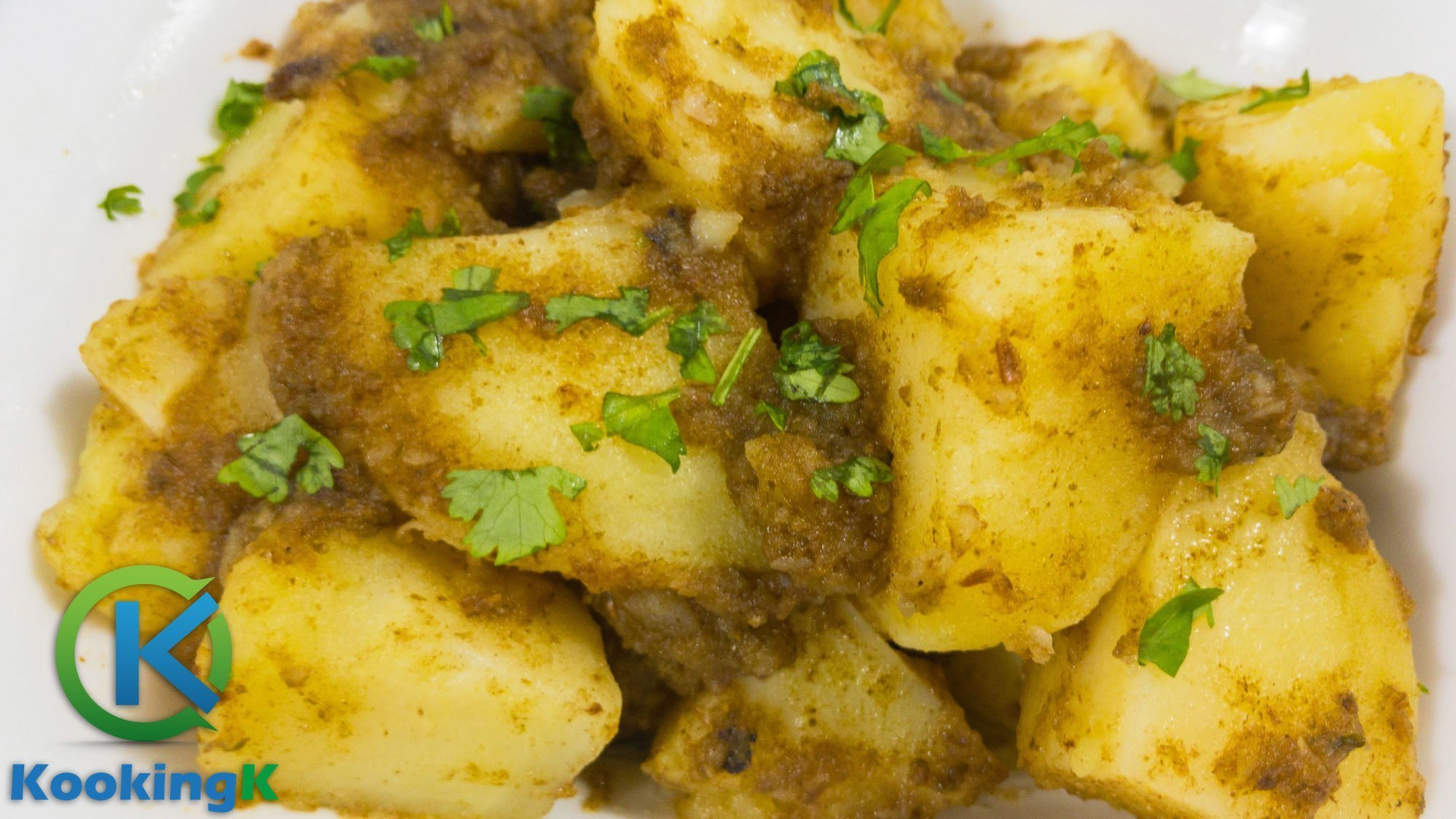 Khatay Aloo – Spicy Green Masala Potato Recipe by KooKingK