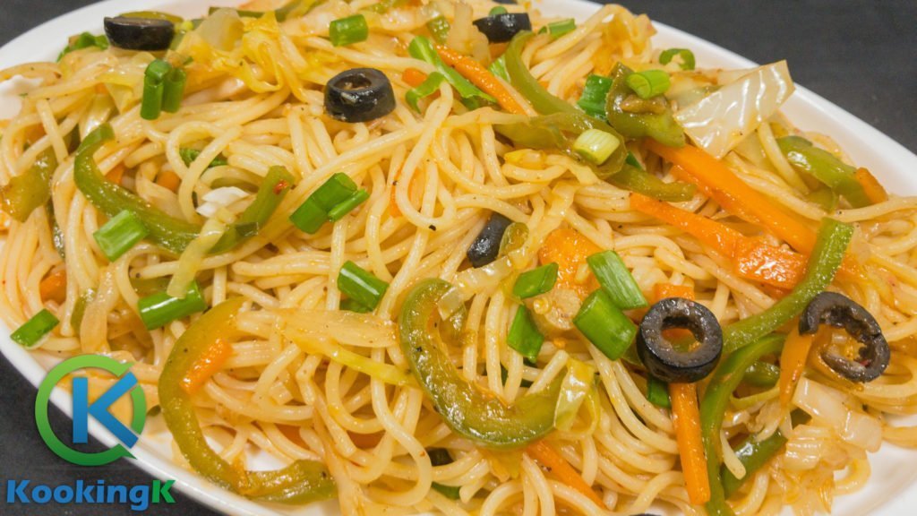 Vegetable Spaghetti Noodles - Street Style Recipe by KooKingK
