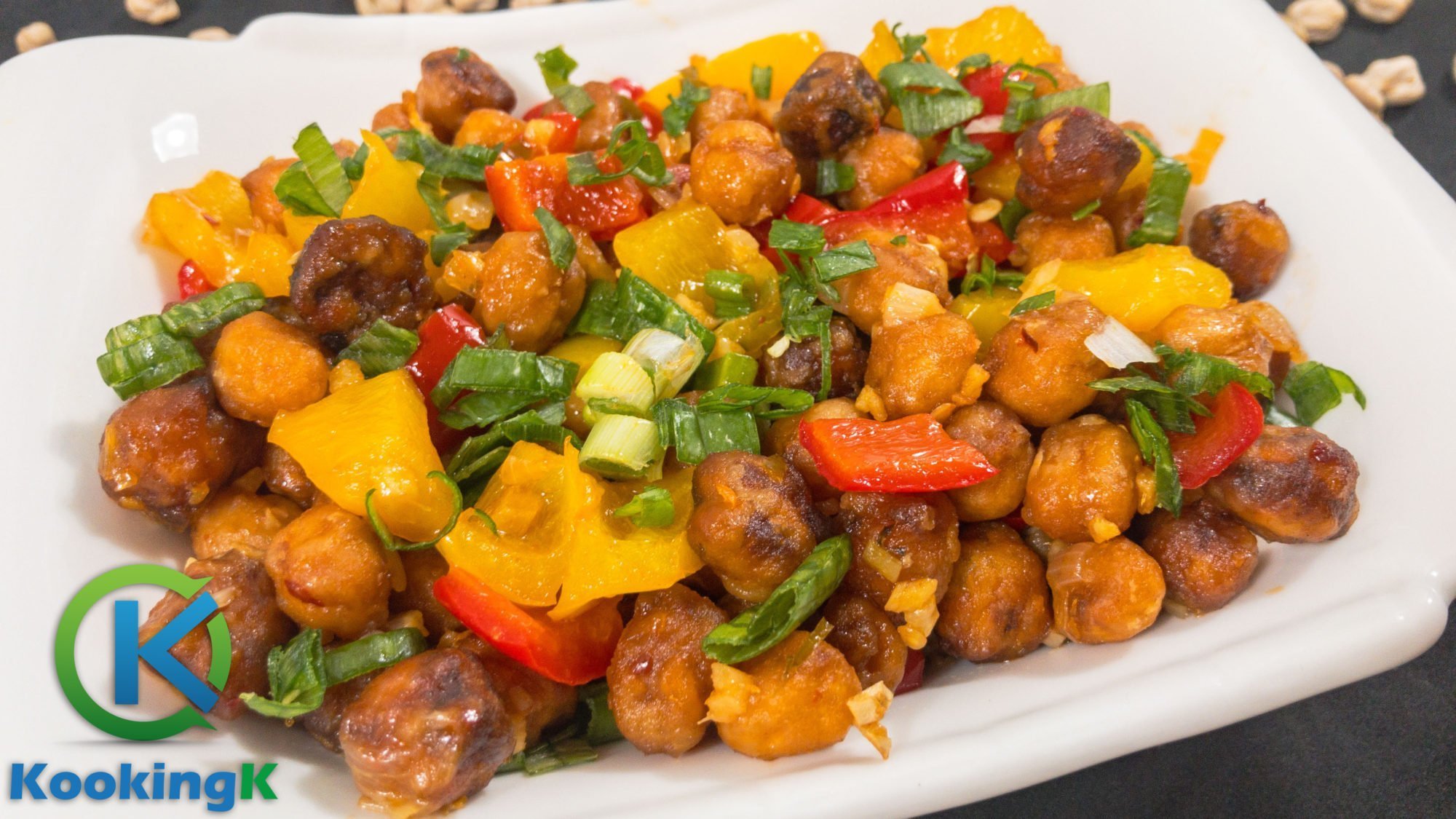 Spicy Chilli Chana Recipe - Restaurant Style Crunchy Chickpeas Recipe by KooKingK