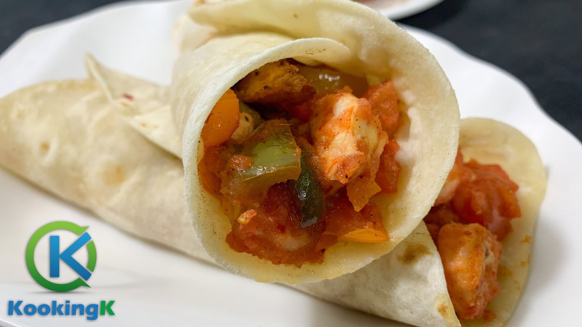 Shrimp Fajita Wrap Recipe - Mexican Classic Seafood Fajita Wraps Recipe by KooKingK